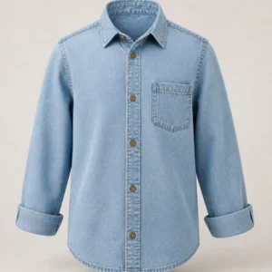 Boys Blue Denim Casual Shirt - theclosetbd.com