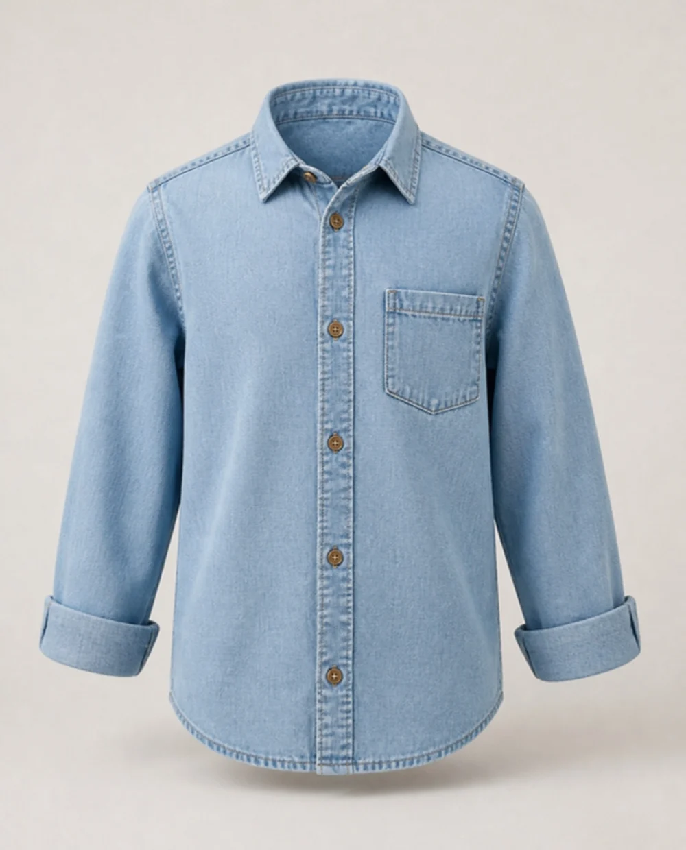 Boys Blue Denim Casual Shirt - theclosetbd.com