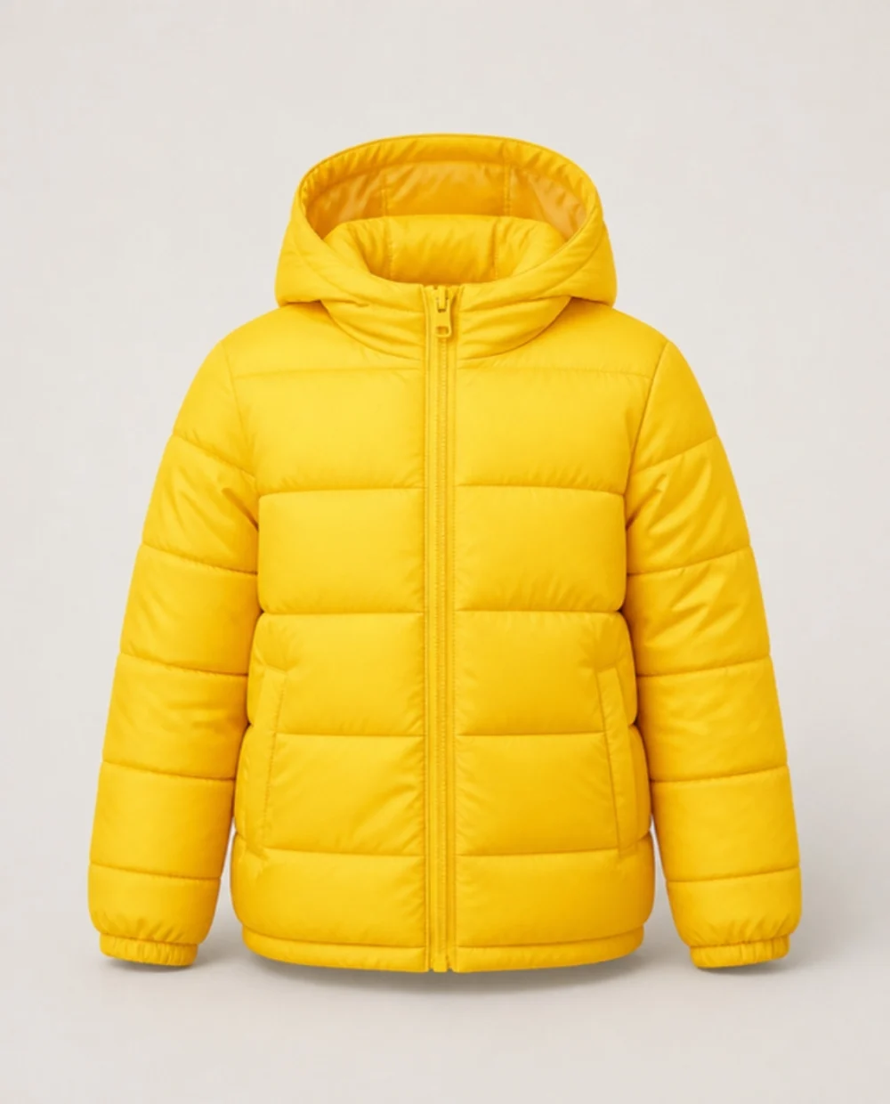 Kids Yellow Hooded Puffer Jacket - theclosetbd.com