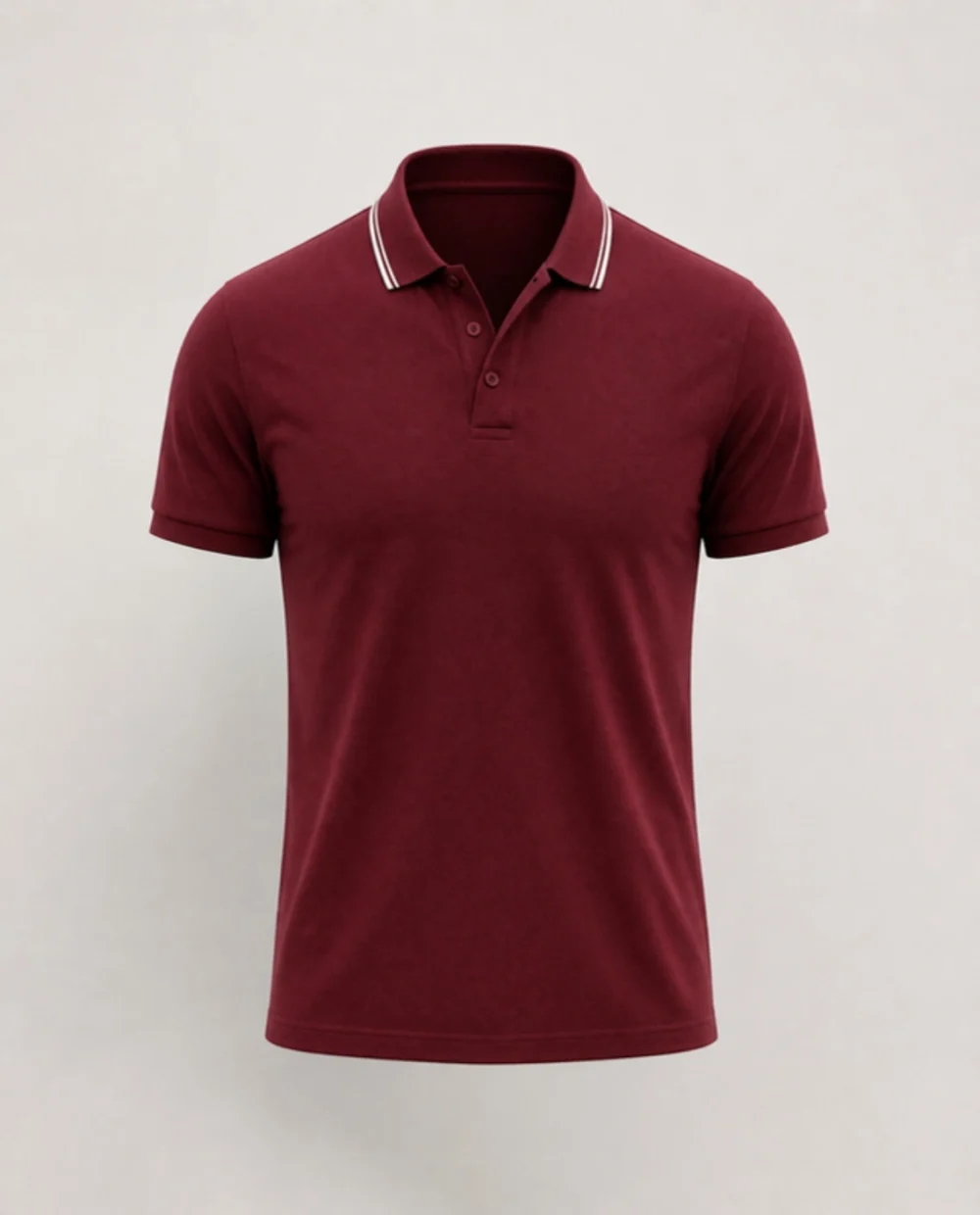 Men Maroon Tipped Collar Polo Shirt - theclosetbd.com