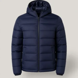 Men Navy Hooded Puffer Jacket - theclosetbd.com